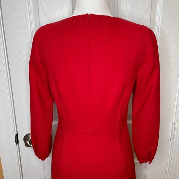 J Crew Collection Red Orange 100% Wool Dress size 4 Med - Picture 5 of 12